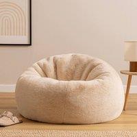 icon Kingston Faux Fur Classic Dome Bean Bag in Natural | Size: Medium