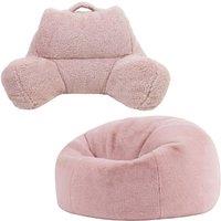 icon Cuddle Cushion & Kingston Rabbit Faux Fur Classic Bean Bag in Pink