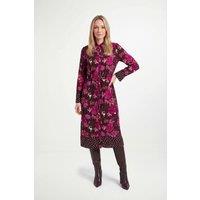 Wallis Women's Petite Floral Mix Print Shirt Dress in Burgundy | Size: 12