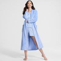 Lands' End Women's Softest Fleece Long Dressing Gown in Pale Blue | Size: Medium