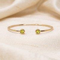 Harfi Women's Dainty Citrine November Birthstone Gold Plated Bangle