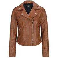TruClothing Women's Leather Biker Jacket in Tan | Size: Large