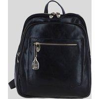 Ashwood Leather Women's Real Leather Backpack with Multiple Pockets & Gold-Tone Hardware in Black