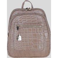 Ashwood Leather Women's Real Leather Backpack with Multiple Pockets & Gold-Tone Hardware in Grey
