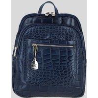 Ashwood Leather Women's Real Leather Backpack with Multiple Pockets & Gold-Tone Hardware in Navy
