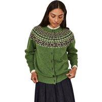 Celtic & Co Women's British Highlands Crew Neck Cardigan in Green | Size: XS