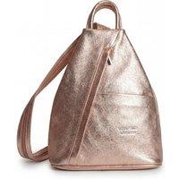 Woodland Leathers Women's Women's Italian Leather Convertible Backpack in Rose Gold