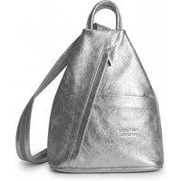 Woodland Leathers Women's Women's Italian Leather Convertible Backpack in Silver