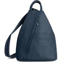 Woodland Leathers Women's Women's Italian Leather Convertible Backpack in Navy