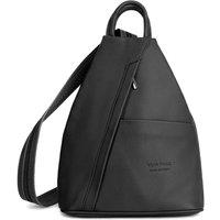 Woodland Leathers Women's Women's Italian Leather Convertible Backpack in Black
