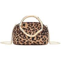 Aftershock London Women's Leopard Print Clutch Bag with Handle Design