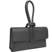 Woodland Leathers Women's Women's Italian Leather Convertible Clutch Bag in Black