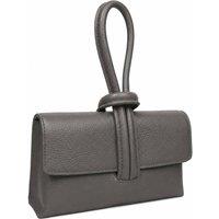 Woodland Leathers Women's Women's Italian Leather Convertible Clutch Bag in Dark Grey
