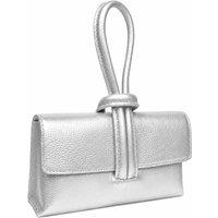 Woodland Leathers Women's Women's Italian Leather Convertible Clutch Bag in Silver