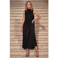 Roman Women's Stretch Crepe Scarf Dress in Black | Size: 12