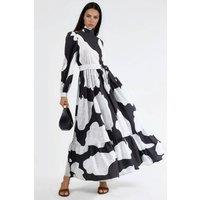 MSN Collection Women's Maxi Dress with Tie Detail & Half Turtleneck | Size: Small