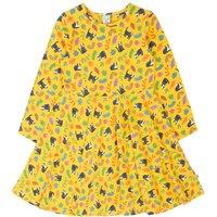 Frugi Girl's Sofia Skater Dress in Yellow | Size: 4-5 Years
