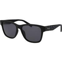 FILA Men's SFI118 55U28P Square/Rectangle Sunglasses in Black