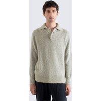 Far Afield Men's Kier Knit Polo - Stone in Beige | Size: Large