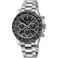 Haurex Italy Men's Rallye Black Bezel, Black Enamel Dial, 316L Stainless Steel Bracelet in Silver