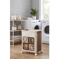 Garden Sanctuary Foldable Laundry Basket with Castors in Cream