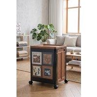 Garden Sanctuary Multifunctional Foldable Storage Box with Castors in Brown