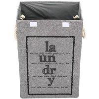 Garden Sanctuary Foldable Home Laundry Baskets Laundry Hamper with Lid & Rope Handles in Grey