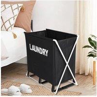 Garden Sanctuary Large Folding Laundry Basket Lightweight in Black