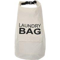 Garden Sanctuary Adjustable Straps Laundry Backpack Bag, Portable Storage Clothes Bag in Beige