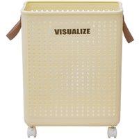 Garden Sanctuary Foldable Laundry Basket with Wheels in Beige | Size: Medium