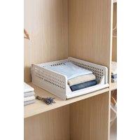 Garden Sanctuary Stackable Plastic Clothes Storage Basket Wardrobe Storage Organiser in White
