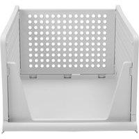 Garden Sanctuary Stackable Plastic Clothes Storage Basket Wardrobe Storage Organiser in White