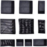 Garden Sanctuary 10 Pcs Foldable Non-woven Clothing Organizer in Dark Grey