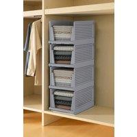 Garden Sanctuary Folding Wardrobe Storage Box Drawer Organizer in Grey | Size: Medium