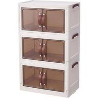 Garden Sanctuary 3-Tier Double-door Desk Organizer Storage Box in White