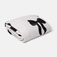 OHS Bow Print 8kg Weighted Blanket Sensory Sleep Therapy Quilted Throw in White | Size: 150 cm 200 cm