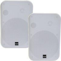 Loops 2x 6.5" 200W Moisture Resistant Stereo Loud Speakers 8Ohm White Wall Mounted