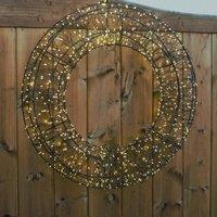 mysmartbuy Indoor or Outdoor Pre-Lit Micro LED Warm White Twinkling Wreath | Size: Medium
