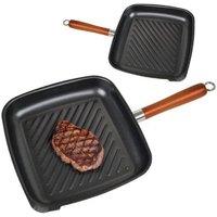 BARGAINS-GALORE 26cm Grill Pan Non Stick Coating Cooking Frying Kitchen Bbq Steak Fish in Black