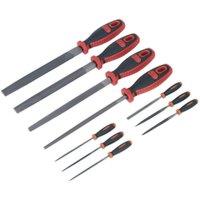 Loops 10 Piece Engineers & Needle File Set - Double Cut - Coarse - Soft Grip Handles