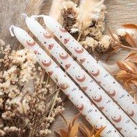 Uniqueful Set of 3 Harvest Moon Taper Candles | Size: 26 cm x 18 cm