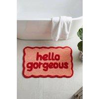 Mooky Mats Hello Gorgeous Scalloped Bath Mat in Red