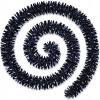Shatchi 2m Chunky Midnight Blue Tinsel Garland Christmas Decoration in Mid Blue | Size: 2 Pack