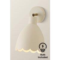 ValueLights Millie Flower Style Scallop Adjustable Wall Light with Bulb in Cream
