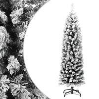 Berkfield Home Slim Artificial Christmas Tree with Flocked Snow Green 120 cm PVC