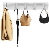 Kelvenix Folding Coat Hooks Rack Wall Mounted Clothes Hanger in Silver