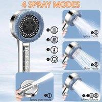 Kelvenix Hard Water Filter Massage Shower Head 3 Layers in Silver | Size: 10000mm x 520mm