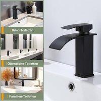 Kelvenix Modern Black Square Waterfall Bathroom Mono Basin Sink Mixer Tap | Size: 10000mm x 520mm
