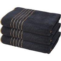 NESTLUNE Black 3PCS Extra Large Bath Towel Set Luxury Bathroom Towels