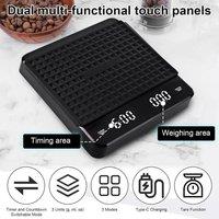 FLAVORA Digital Coffee Scale with Timer & LED Display High Precision in Black | Size: 100 cm x 15 cm